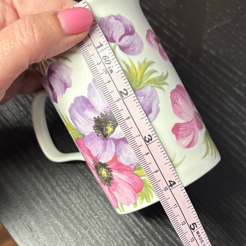 Roy Kirkman Anenome Floral Ceramic Mug in Pink & Purple Blooms - Picture 6 of 6